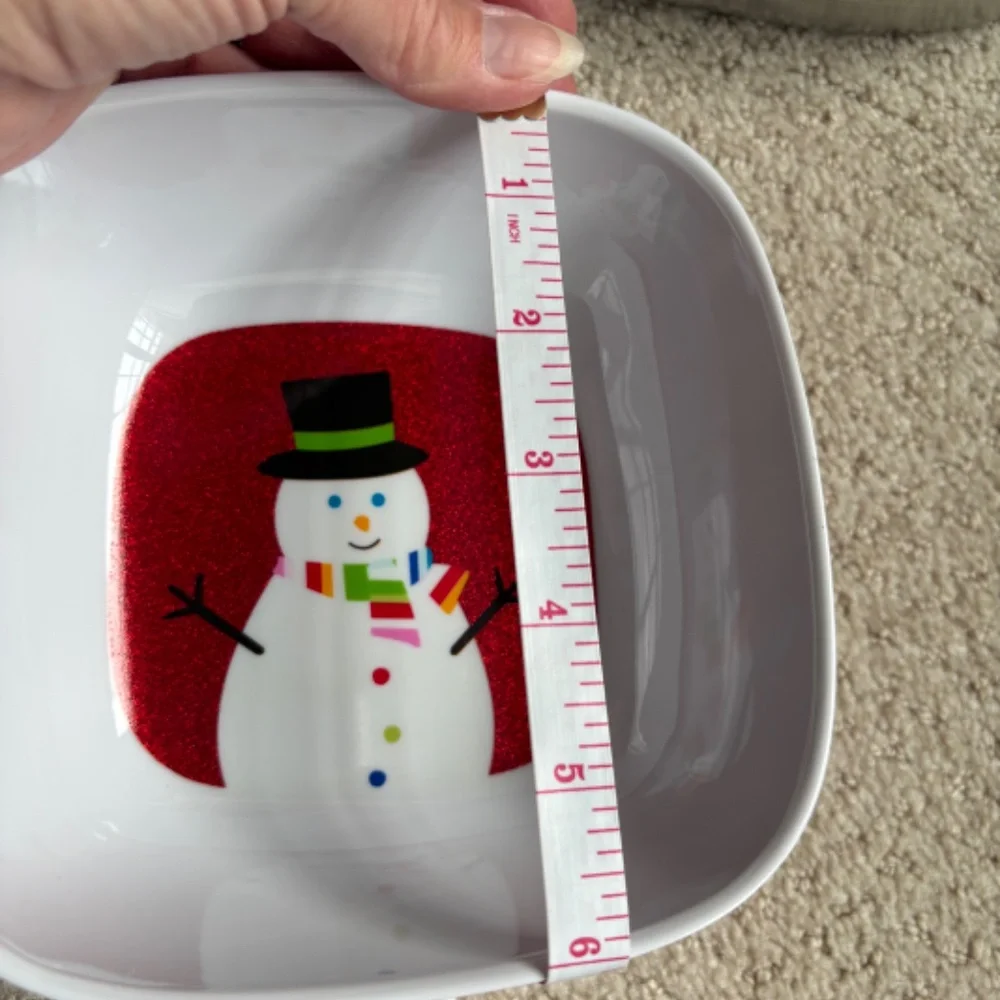 Snowman Holiday serving tray and bowl
